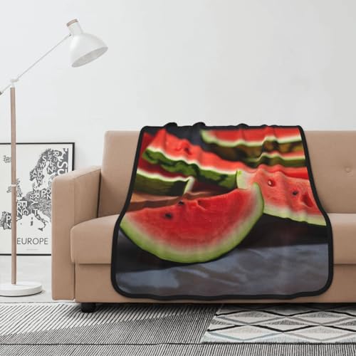 Jeté de canapé pastèque couverture polaire légère 102x127cm
