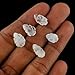 CRYSTALINES 5pcs, Natural Rainbow Moonstone Gemstone, Hand-Carved Leaf Shapes, Wholesale Loose Stones Supply, DIY Jewelry Making, Chakra Healing Crystals, June Birthstone, Gem Collection