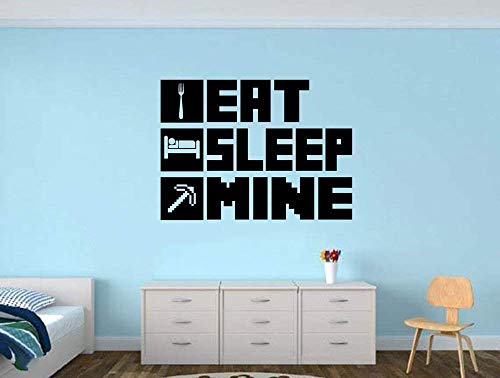 Eat Sleep Mine Gamer Room Vinyl Wall Decal Sticker