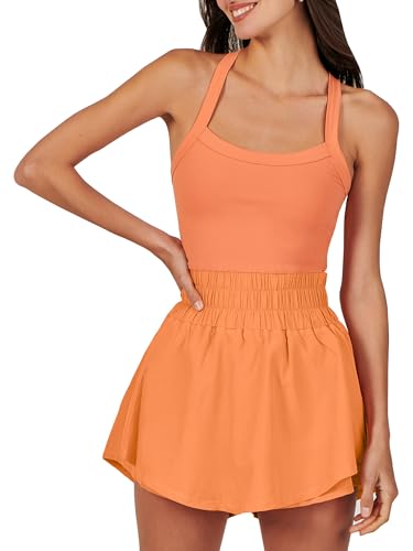 Image of ANRABESS Womens Mini Tennis Dresses Skort Summer Sleeveless One Piece Workout Romper Dress with Shorts Athletic 2025 Outfit Small