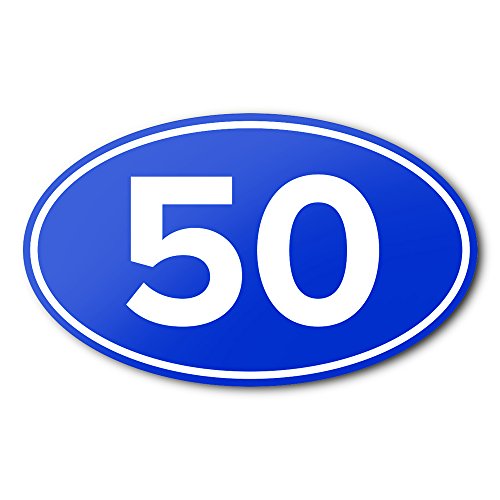 50 Mile Ultra Anti-UV Vinyl Oval Car Bumper Sticker -