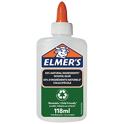Elmer’s Colle PVA pure - Colle blanche liquide - 83 % d’ingrédients naturels - Plastique 100 % recyclé - Idéal pour les écoles et le bricolage - Lavable et adapté aux enfants - 118 ml