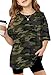 Arshiner Girls Camo Shirts Short Sleeve Casual Oversized Tops for Girls Casual Crewneck Soft Kids Camo Clothes 11-12 Years
