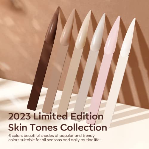 Modelones Acrylic Powder - 6 Colors Nude Acrylic Nail Powder Fall Skin Tones Pink Neutral Brown Nail Acrylic Powder, 3D Acrylic Nail Art French Nail Extension Nail Carving, No Nail Lamp Needed #TOP1