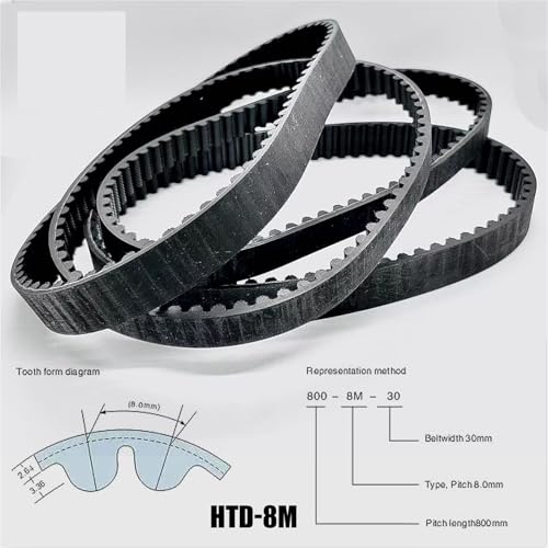 Correa de distribución HTD 8M cerrada de 480 mm y 60 dientes con ancho de 40 mm en pack de 5 4