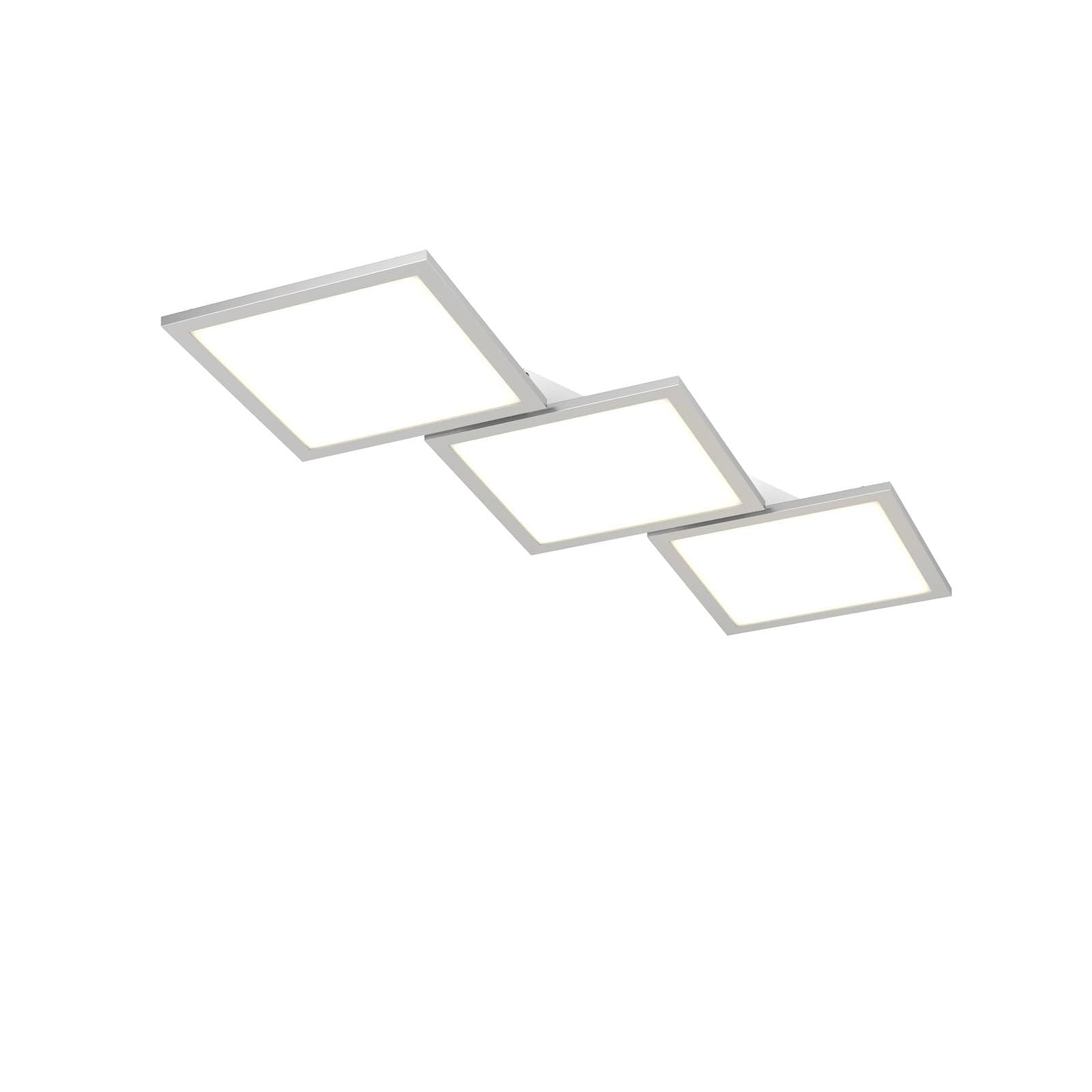 Lucande LED Deckenleuchte Ilira dimmbar mit Leselampe (Modern) in Alu aus Aluminium (3 flammig,) - Lampe Deckenlampe Küchenleuchte