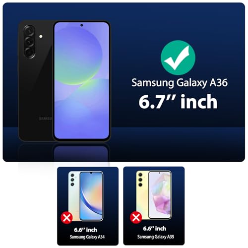 Image of QsmQam Pack of 3 Tempered Glass Screen Protectors for Samsung Galaxy A36 5G and 3 Camera Protection, 9H Hardness Screen Protector, HD Screen Protector Film, Anti-Scratch, Bubble-Free