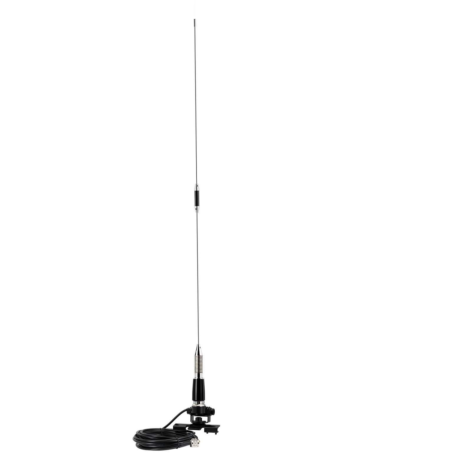 Bingfu Antenna Radio Mobile VHF UHF Veicolare Connettore PL259 86 cm | Bibanda 136-174/400-460 MHz, Supporto a Staffa, Cavo 5 m, per Camion Camper SUV Auto, Radioamatore, VHF Marino