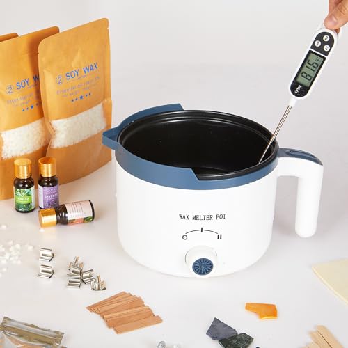 Kit completo de fabricação de velas com derretidor de cera, 12 pacotes de cera de soja para fazer ve