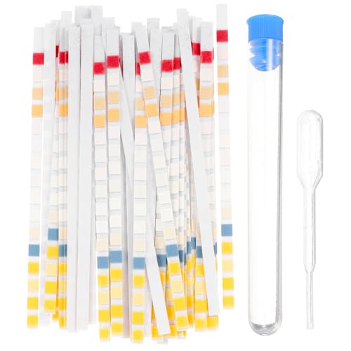 Hemobllo Kit de 50 Tiras de Prueba de Calidad del Agua Potable Tubo y Gotero, Análisis Multifuncional para Uso Familiar y Doméstico