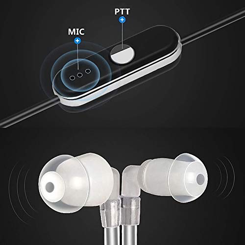Two-Way Radios Earpiece, SANZUCO 3.5mm 2 Pin Covert Air Acoustic Tube Radio Headset with PTT & Mic for Walkie-Talkies, Compatible with Baofeng, WOUXUN, Kenwood, Retevis, Radios Earphone (2 Black) - Thumbnail 3