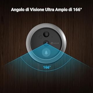 EZVIZ Campanello Digitale con Schermo Tattile a Colori da 4,3'' Videocitofono Senza Fili con Batteria Ricaricabile da 4600 mAh, Rilevamento del Movimento PIR, Audio Bidirezionale, Modello CP4