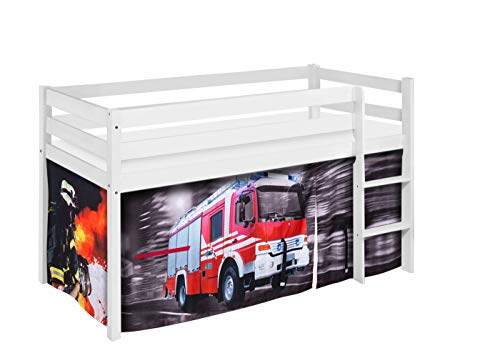 Lilokids Hochbett JELLE 90×200 cm | 90x190 cm – Kinderbett & Spielbett aus Massivholz (Kiefer) inkl. Lattenrost – Verschiedene Markenmotive (Feuerwehr, 90 x 190 cm) Lilokids Hochbett JELLE 90×200 cm | 90x190 cm – Kinderbett & Spielbett aus Massivholz (Kiefer) inkl. Lattenrost – Verschiedene Markenmotive (Feuerwehr, 90 x 190 cm)