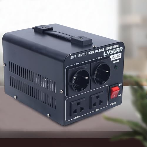 Il convertitore di tensione converte 110 Volt in 230 Volt o 230 Volt in 110 Volt per uso domestico e industriale.