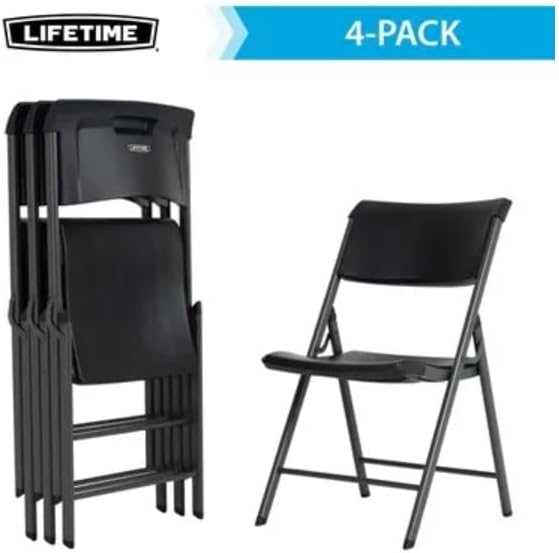Miniatura 4 de Silla plegable, color negro (paquete de 4) Vida útil
