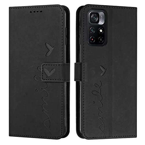 Cover per Xiaomi Redmi Note 11 Note 11S Flip Libro Libretto Custodia per Note 11 Note 11S Protezione Completa Slot per Scheda Funzione di Supporto pelle sintetica nero