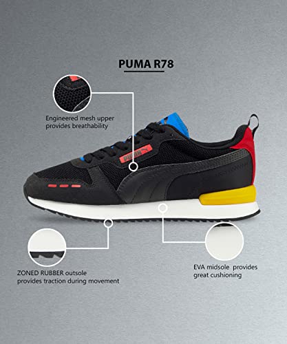 Image of PUMA Unisex Adults R78 Sneaker, Puma Black Puma Black High Risk Red, 8 US