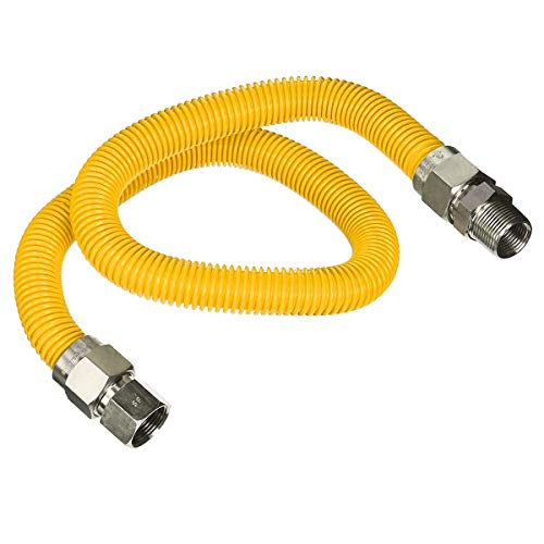 Flextron FTGC-YC38-24F 24 Inch Flexible Epoxy Coated Gas Dryer Connector with 1/2 Inch