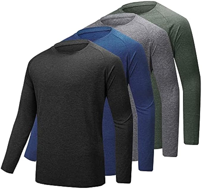 BALENNZ Long Sleeve Tee Shirts for Men - Moisture Wicking Dry Fit Long Sleeve Shirts UV Sun Protection T-Shirts for Running