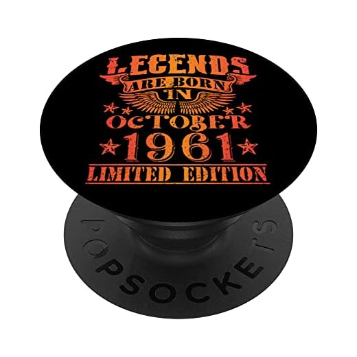 Cumpleaños Octubre 1961 Edición Limitada Regalo Used Vintage PopSockets PopGrip Intercambiable