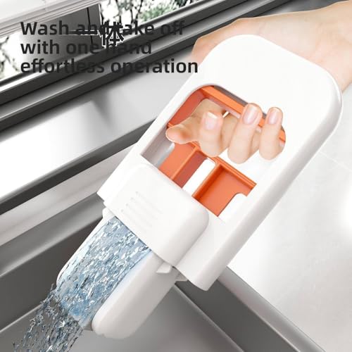 Image of VIVITO Mini Foldable Desktop Mop Self-Squeeze Sponge Cleaning Tool | Wet & Dry Portable Mop for Small Spaces, Kitchen, Bathroom, Glass & Countertops | Foldable, Hands-Free (Multicolor, Pack of 2)