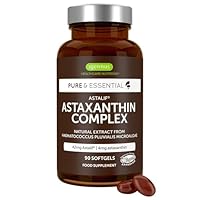 Astaxanthin Komplex, vegane & natürliche Antioxidantien, mit 4mg Astaxanthin aus 42mg Mikroalgen, 90 Weichkapseln, von Igennus
