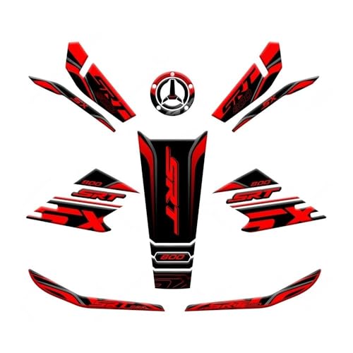 Tapis carburant moto haut de gamme 3D noir et rouge pour SRT 800 SX