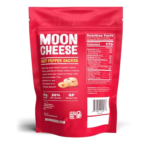 Moon Cheese Bites, Get Pepper Jacked, 10-Ounce 2-Pack, 100% Real Cheese Snack, Protein, Keto, After-School or Lunch Snack