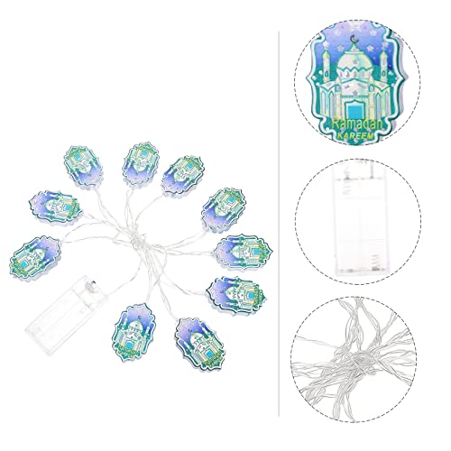 ibasenice 1 conjunto muçulmano Eid Ramadan Light String LED Light Strap Decor Layout da festa