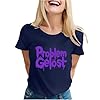 Night Shirts for Women UK Stylish Women Casual Round Neck Short Sleeve Letter Print Graphic Tee Top for Everyday Wear White T Shirts Ladies Long Sleeve T Shirt 80s (1-Navy, XXL) #2