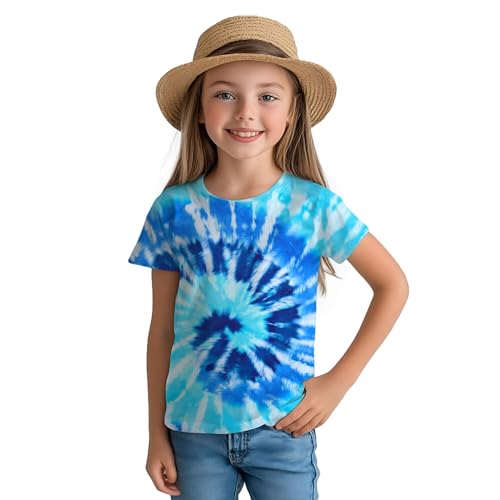 Image of Kids Tie Dye Shirt for Boys Girls Children Tie-Dye Hippes Tshirt Short Sleeve Tee Shirt for Todder