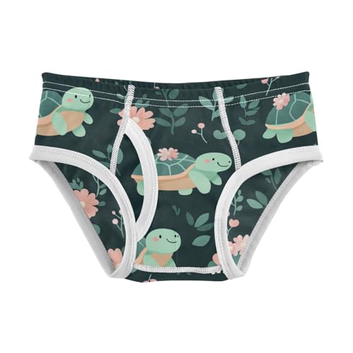 Wusikd Cute Turtles Boys' Underwear Cotton Flowers Boys Briefs Soft Toddler Underwear 2T