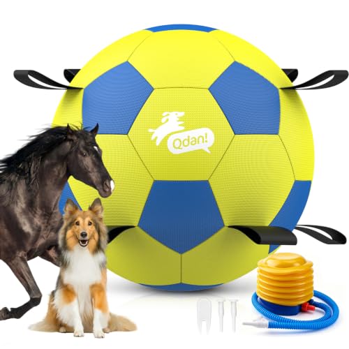 Image of QDAN 25 Inch Herding Ball for Dog with Straps, Outdoor Dog Toys for Herding | Interactive Large Dog Herding Ball Chasing Training, Dog Ball for Border Collie, Australian Shepherd, Blue Heeler & Horses