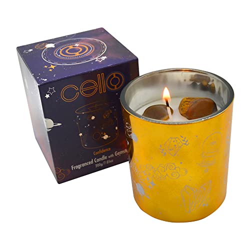 Cello Vela perfumada celestial con piedras preciosas de ojo de...