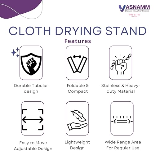 Image of Jumbo 24 Rods Cloth Drying Stand, 64 Feet Drying Area - Stainless Steel Foldable Compact Design - Easy Movement - Sturdy