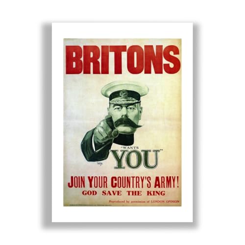 Poster Britanniques Wants You WW2 en taille Medium avec une impression d'art mate