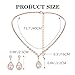 JAKAWIN Rhinestone Prom Jewelry Set Diamond Bridal Necklace Clip On Earring Set for Women (A) (4 Rose Gold)