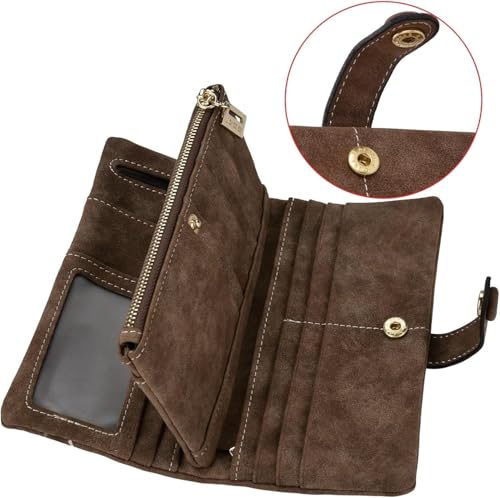 Spacious & Functional Retro Three Fold Wallet Large Capacity Card Holder PU Leather Coin Purses for Women Versatile Design Coins Pocket Clutch Purse4