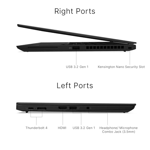 Image of Lenovo ThinkPad T14S Gen 2, Intel Core i7-1185G7, 14 Inch Full HD Display, 16GB RAM, 256GB SSD, Thunderbolt 4, Backlit Keyboard, Windows 11 Pro (Renewed), Villi black