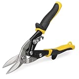 HURRICANE 10 inch Aviation Tin Snips, Straight Cut Metal Shears with Non-Slip Tyregrip Handle, Cr-V Steel Blades Shears for Thin Sheet Metal, Aluminum, Gutter & DIY Projects