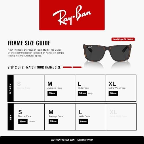 Image of Ray-Ban RB4165F Justin Classic Square Sunglasses for Men