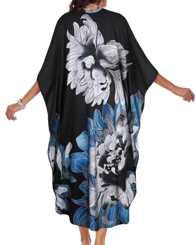 Image of Kaftan Dresses for Women V Neck Caftans Batwing Sleeve Beach Cover Ups | JILUVIN Plus Size Long Floral Print Dress, Loose Fit Maxi Casual Moomoo, Lounge House Mumu Nightgown Summer Vocation 2026