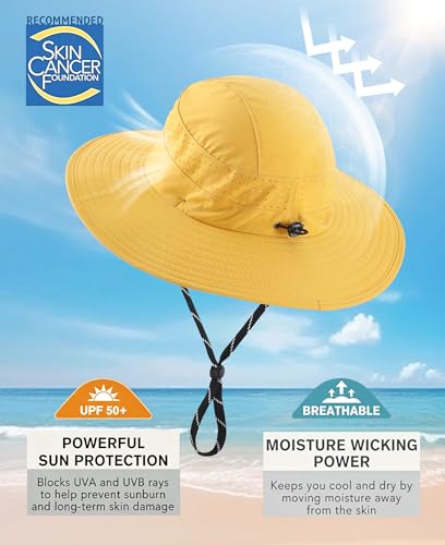 Image of Connectyle UPF 50+ Wide Brim Sun Hat for Men Women UV Protection Bucket Hats Outdoor Breathable Safari Hat for Fishing Hiking