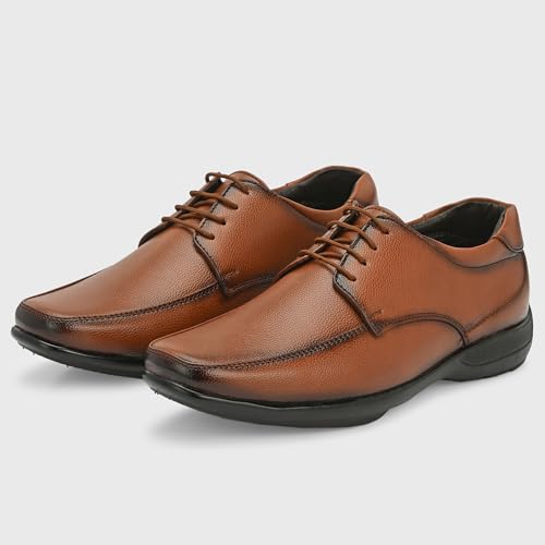 Image of Centrino Formal Shoes for Men | Lightweight Comfortable Office Shoes for Man Stylish | Cushioned Insole Lace-Up Shoes for Men | Durable TPR Sole | Trendy Classic Design Footwear for Men (8116)