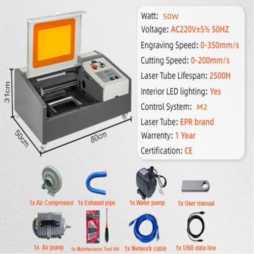PEIXU Lasergraveermachine 50W CO2 Laser Graveermachine Werkgebied 400mmX400mm Lasergraveur Snijprinter Laser Engraver Snijden Poortwiel Voor Hout Acryl Leer - Afbeelding 6