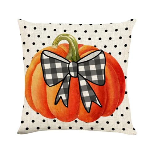 Couvertures d'oreiller d'Halloween - Coussin carré de coussin carré de retenue lavable à la main | Les fils forts combinaient le lancer de crâne Crow Scarecrow | HROW ORLOWS COVERRS HALLOWEEENS décora