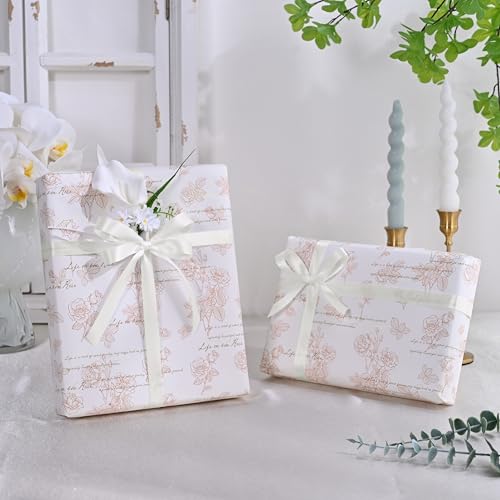 Image of Double Face Off White Satin Ribbon 5 /8 inch X 50 Yards Polyester Off White Ribbon for Gift Wrapping Very Suitable for Weddings Party Invitation Decorations and More
