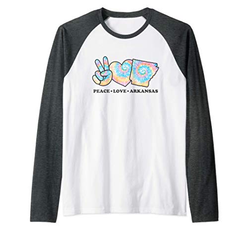 Peace Love Arkansas Camiseta Manga Raglan