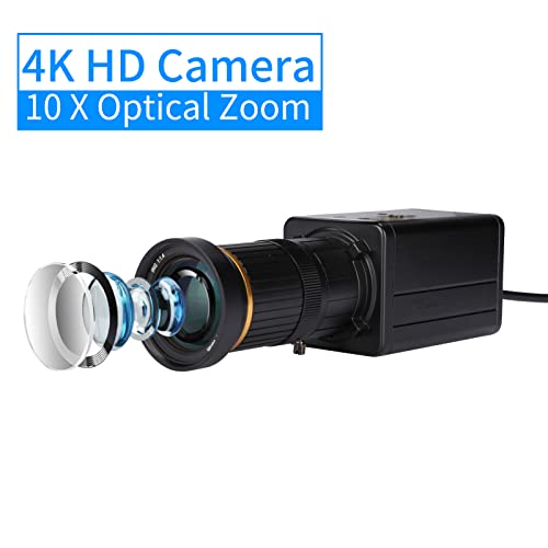 DOYING 4K HD Camera Computer Camera USB Webcam 10X Optical Zoom Manual Focus Auto Exposure Compensat