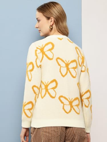 Image of Aarika Women Winter Wear Peach Colour Woolen Butterfly Sweater